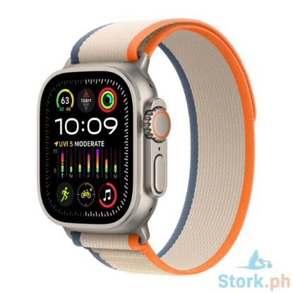 Picture of Apple Watch Ultra 2 GPS + Cellular 49mm Titanium Case with Orange/Beige Trail Loop - M/L