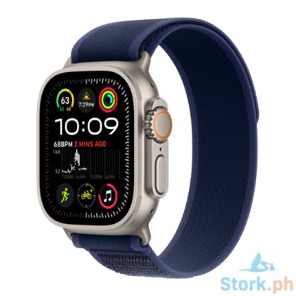 Picture of Apple Watch Ultra 2 GPS + Cellular 49mm Natural Titanium Case with Blue Trail Loop - M/L