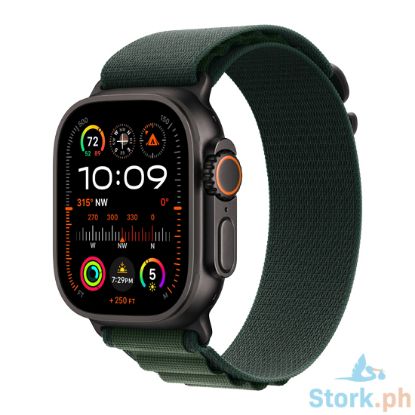 Picture of Apple Watch Ultra 2 GPS + Cellular 49mm Black Titanium Case with Dark Green Alpine Loop - Medium