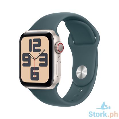 Picture of Apple Watch SE GPS + Cellular 40mm Starlight Aluminium Case with Lake Green Sport Loop