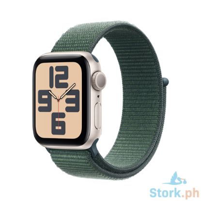 Picture of Apple Watch SE GPS 40mm Starlight Aluminium Case with Lake Green Sport Loop