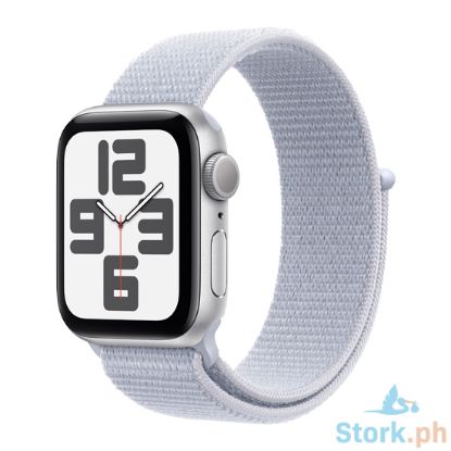 Picture of Apple Watch SE GPS 44mm Silver Aluminium Case with Blue Cloud Sport Loop