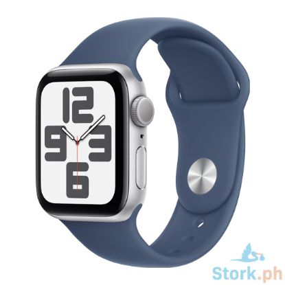 Picture of Apple Watch SE GPS 44mm Silver Aluminium Case with Denim Sport Band