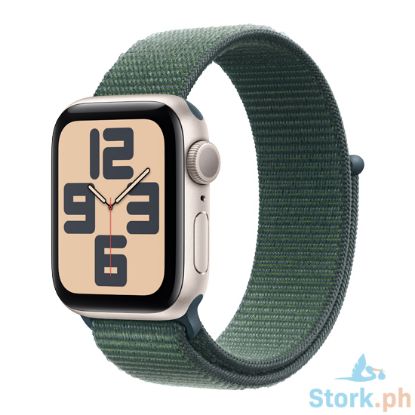 Picture of Apple Watch SE GPS 44mm Starlight Aluminium Case with Lake Green Sport Loop