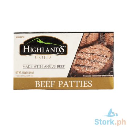Picture of Highlands Gold Premium Beef Patties 452g