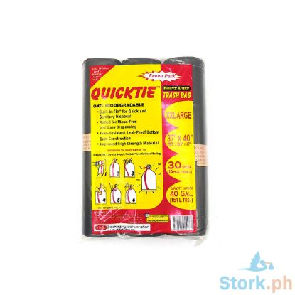 Picture of Quicktie Trash Bag Eco Lrg, Black