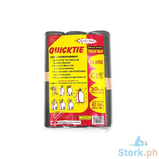 Picture of Quicktie Trash Bag Eco Lrg, Black