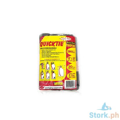 Picture of Quicktie Trash Bag Small, Black