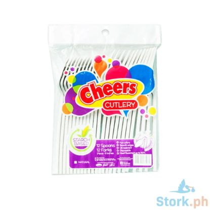 Picture of Cheers Cutlery Spoon & Fork Natural 24s