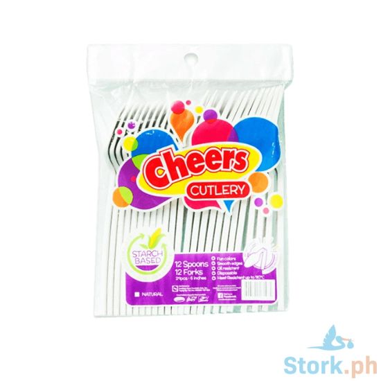 Picture of Cheers Cutlery Spoon & Fork Natural 24s