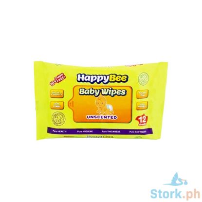Picture of Cm Happybee baby wet Wipes unscented 12 Sachet