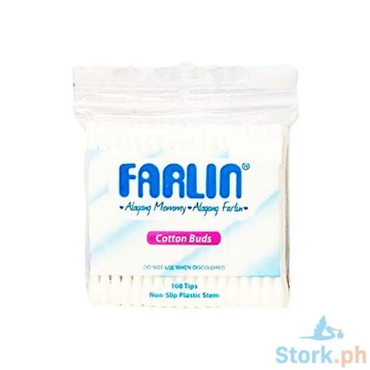 Picture of Farlin Cotton Buds Non-Slip Plastic Stem White 108 Tips