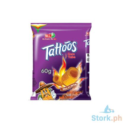 Picture of W.L Foods Tattoos Corn Tube Barbecue Flavor 60g