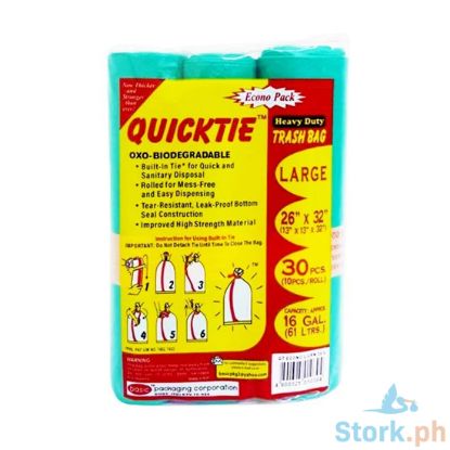 Picture of Quicktie Trash Bag Eco Large, Green