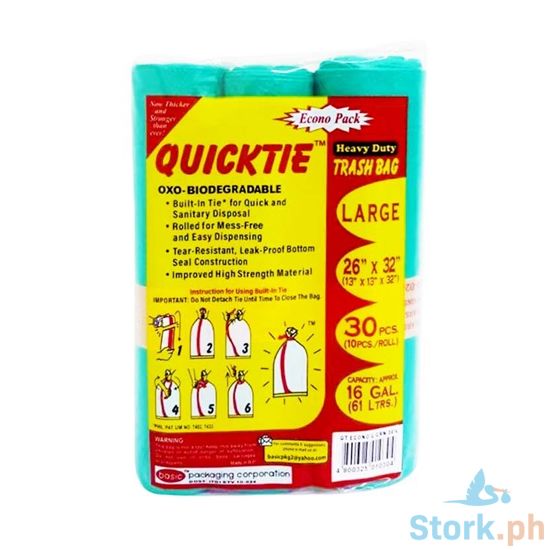 Picture of Quicktie Trash Bag Eco Large, Green