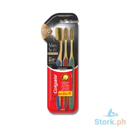 Picture of Colgate Toothbrush Slimsoft Charcoal Gold 2+1