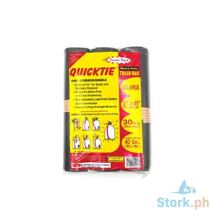 Picture of Quicktie Trash Bag Eco Xxl, Black