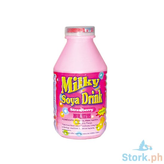 Picture of Fat & Thin Milky Soya Strawberry 350Ml