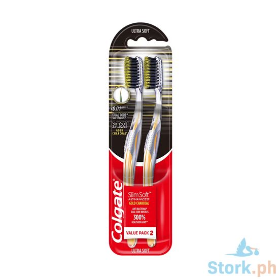 Picture of Colgate Charcoal Toothbrush Slim Soft Advanced Gold Twinpack