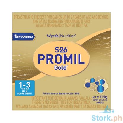 Picture of Wyeth Nutrition S-26 Promil Gold Three Milk Supplement For Kids 1-3 Years Old 1.2kg