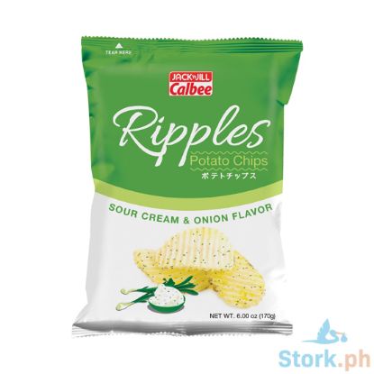 Picture of Calbee Ripples Wavy Potato Chips Sour Cream & Onion 170g