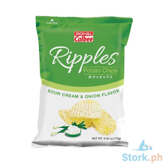 Picture of Calbee Ripples Wavy Potato Chips Sour Cream & Onion 170g