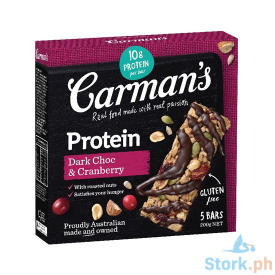 Picture of Carmans Dark Choc & Cranberry Protien Bar 200g