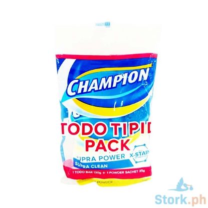 Picture of Champion 1 Todo Bar 130g + 1 Powder Sachet 35g Detergent Powder Todo Tipid Pack