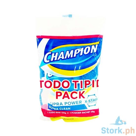 Picture of Champion 1 Todo Bar 130g + 1 Powder Sachet 35g Detergent Powder Todo Tipid Pack