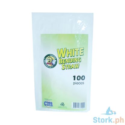 Picture of HappyBee White Bending Straw 100 Pieces