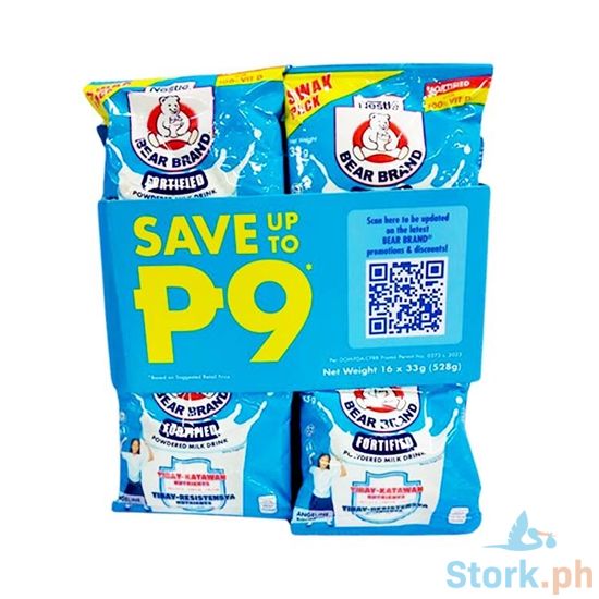 Picture of Nestlé Bear Brand Fortified Powdered Milk Drink (16 Packs x 33g) 528g