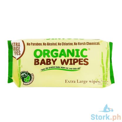 Picture of Organic Baby Wipes Extra Large Wipes 30 Pieces