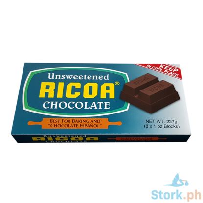 Picture of Ricoa Unsweetened Chocolate (8 x 1oz Blocks) 227g