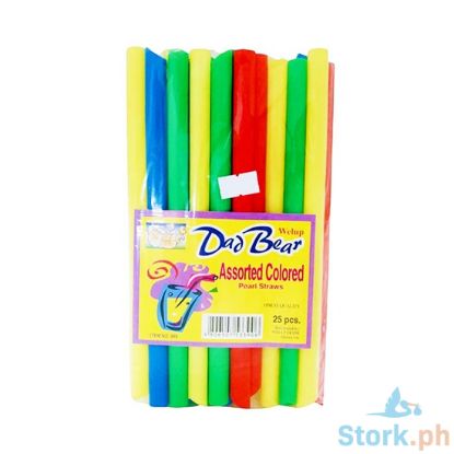 Picture of Welup Dad Bear Assorted Color Pearl Straw 25pcs.