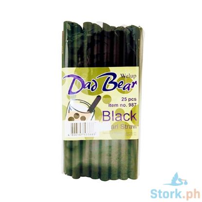 Picture of Welup Dad Bear Black Pearl Straw 25pcs.