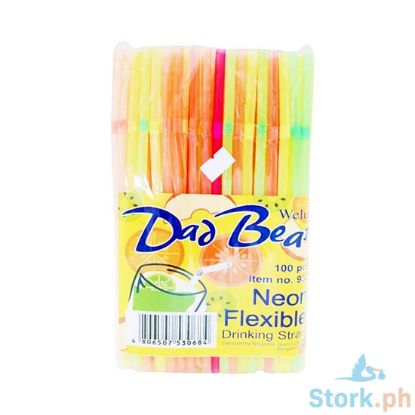 Picture of Welup Dad Bear Neon Flexible Drinking Straw 100pcs