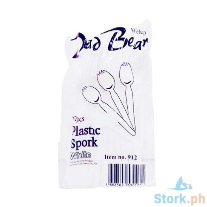 Picture of Welup Dad Bear Plastic Spork White 12 Pieces