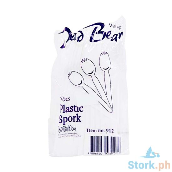 Picture of Welup Dad Bear Plastic Spork White 12 Pieces