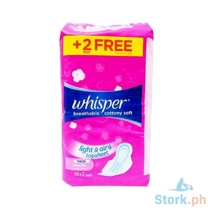 Picture of Whisper Breathable Cottony Soft Light & Airy Topsheet Thick Regular 16+2pads