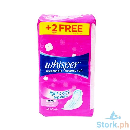 Picture of Whisper Breathable Cottony Soft Light & Airy Topsheet Thick Regular 16+2pads