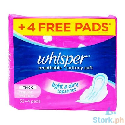 Picture of Whisper Breathable Cottony Soft Light & Airy Topsheet Thick Regular 32+4pads