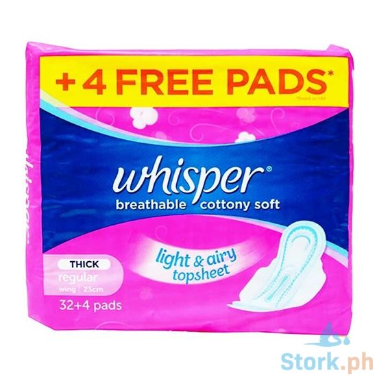 Picture of Whisper Breathable Cottony Soft Light & Airy Topsheet Thick Regular 32+4pads